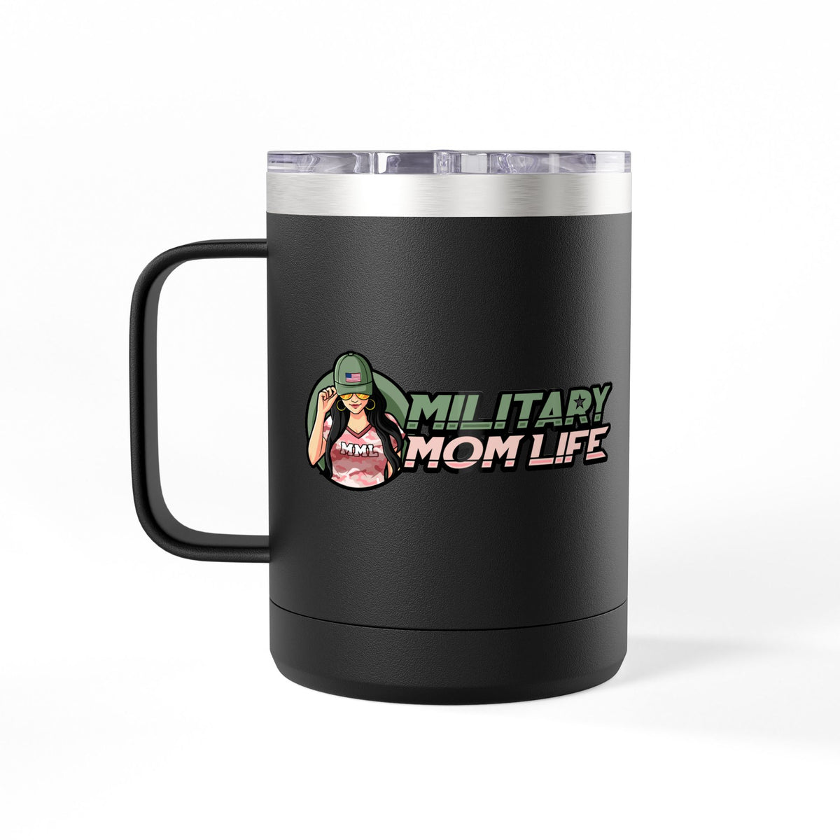 Military Mom Life 15oz Insulated Coffee Tumbler