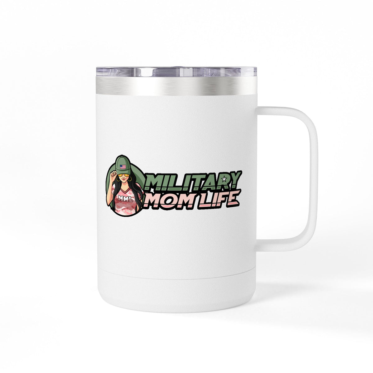 Military Mom Life 15oz Insulated Coffee Tumbler