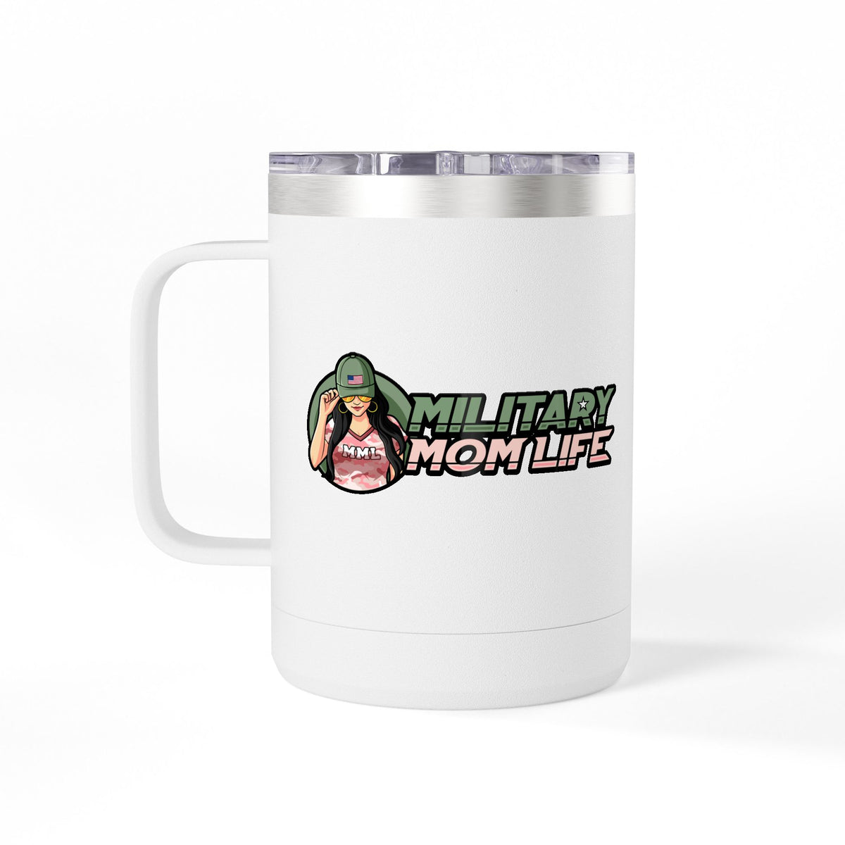 Military Mom Life 15oz Insulated Coffee Tumbler