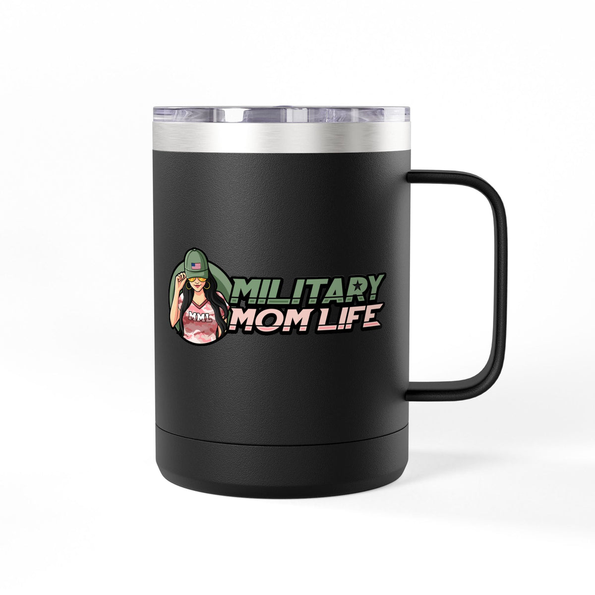 Military Mom Life 15oz Insulated Coffee Tumbler