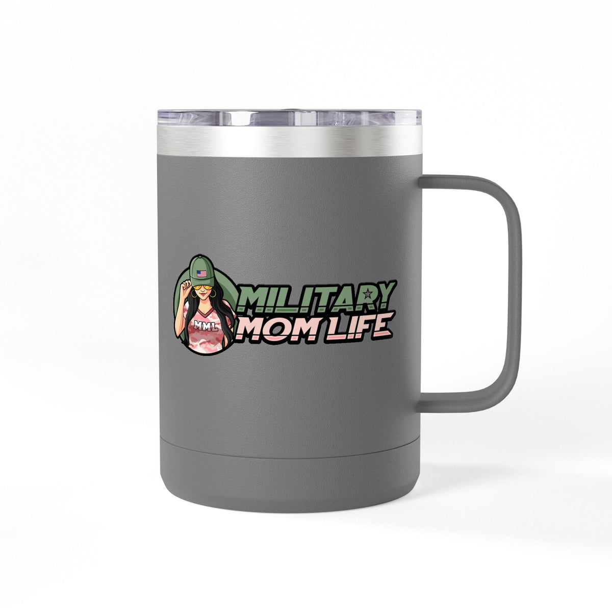 Military Mom Life 15oz Insulated Coffee Tumbler